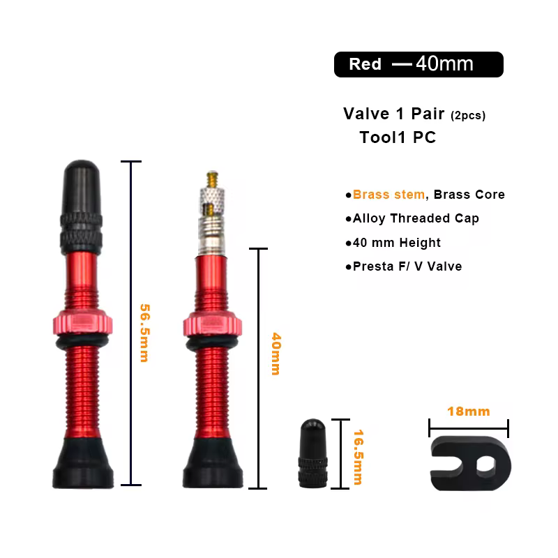 RIDERACE 2Pcs/set Tubeless Valve Durable Alloy Stem Brass Core Valve - Image 8