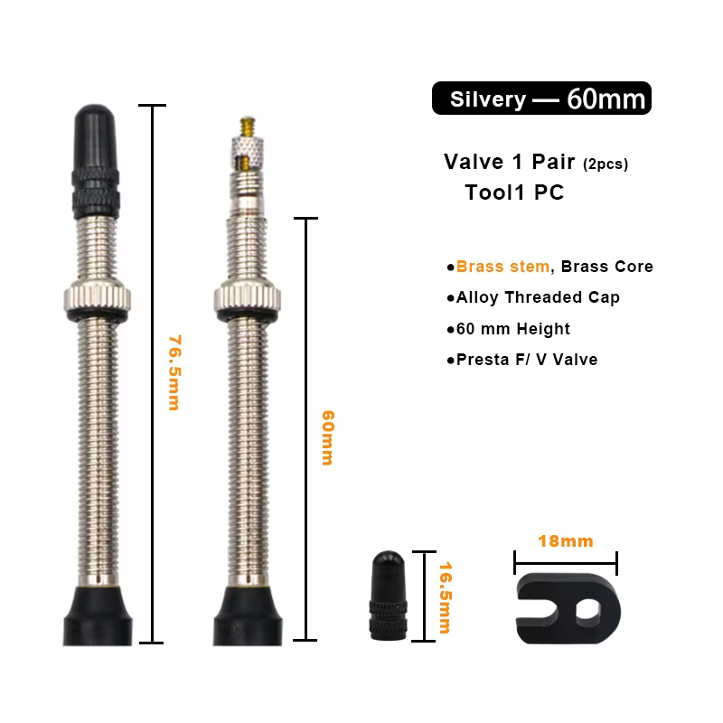 RIDERACE 2Pcs/set Tubeless Valve Durable Alloy Stem Brass Core Valve - Image 5