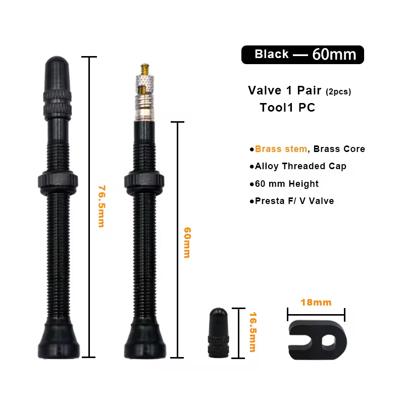 RIDERACE 2Pcs/set Tubeless Valve Durable Alloy Stem Brass Core Valve - Image 7