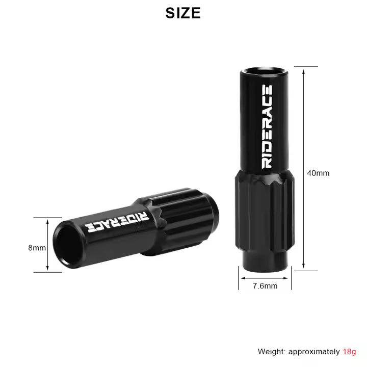 RIDERACE 2Pcs Bicycle Inline Cable Adapter Adjustment Screw Bolt Bike Derailleur Shift Brake Cable for 4/5mm Shifting Cable Cap- Black - Image 2