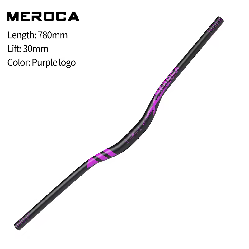Meroca Alloy Bicycle Handlebar MTB Riser 31.8 x 780mm 30mm Rise Purple