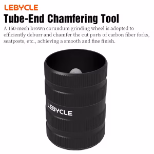 LEBYCLE Bike Tube-End Chamfering Tool Bicycle Fork Seatpost Handlebar End Grinding Tool Carbon Round Tube Deburring Deflash Tool