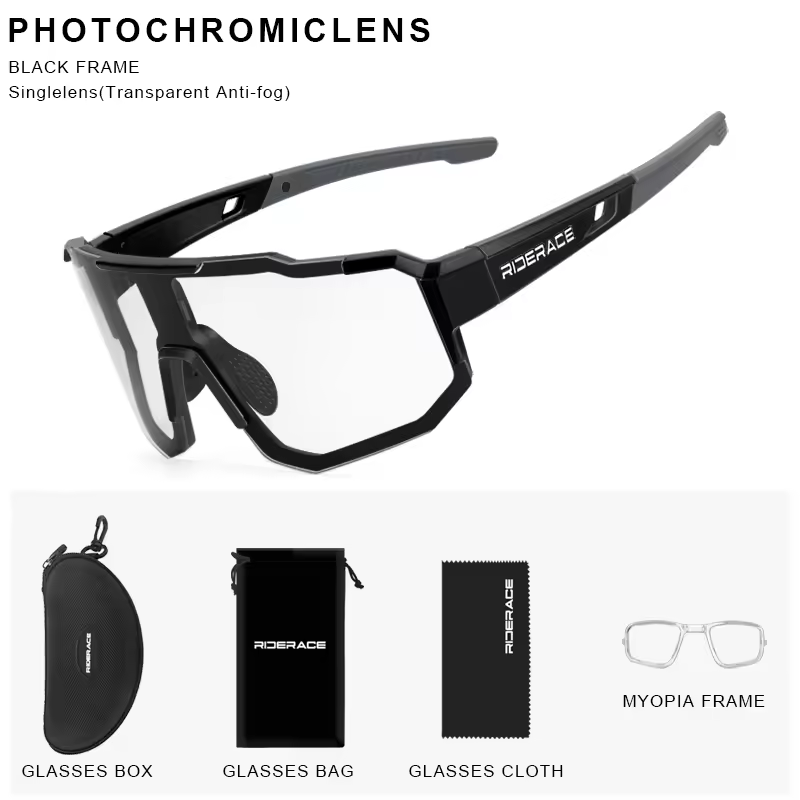 RIDERACE Cycling Glasses UV400 Protection Bicycle Sunglasses Photochromic Polarised Lens Eyewear Outdoor Riding Goggles - Image 6