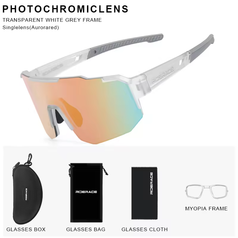 RIDERACE Cycling Glasses UV400 Protection Bicycle Sunglasses Photochromic Polarised Lens Eyewear Outdoor Riding Goggles - Image 7