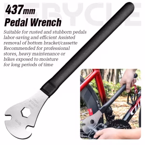 LEBYCLE Bicycle Pedal Wrench PRO Model ( Black 437mm-05 )