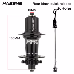 HASSNS PRO7 MTB Hub 6 Pawls 4 Bearing Rear Hub HG 36 Holes Black